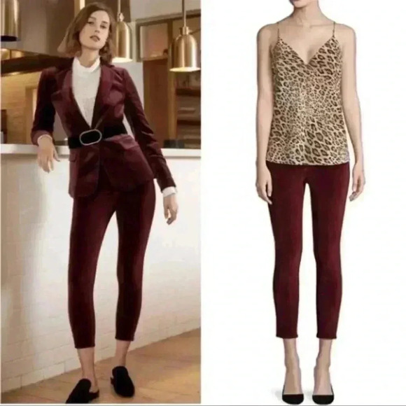 FRAME Le Velveteen High Rise Skinny Jeans Pinot Size 24 - Picture 1 of 9